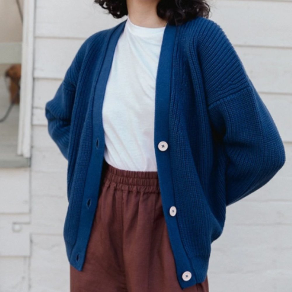 Tradlands Shelter Cotton Cardigan Navy